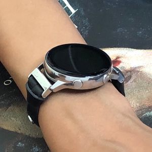 Black Leather Samsung Galaxy Watch 42mm Bracelet